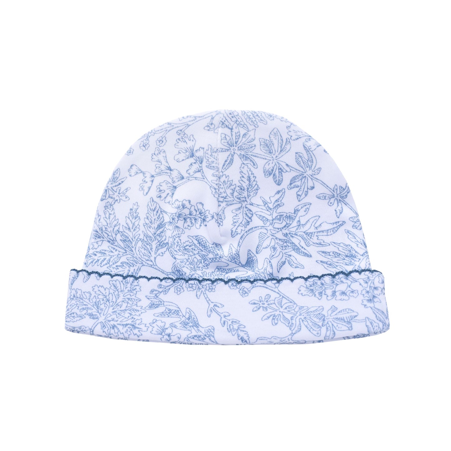 Gorro picueta flores azul francia