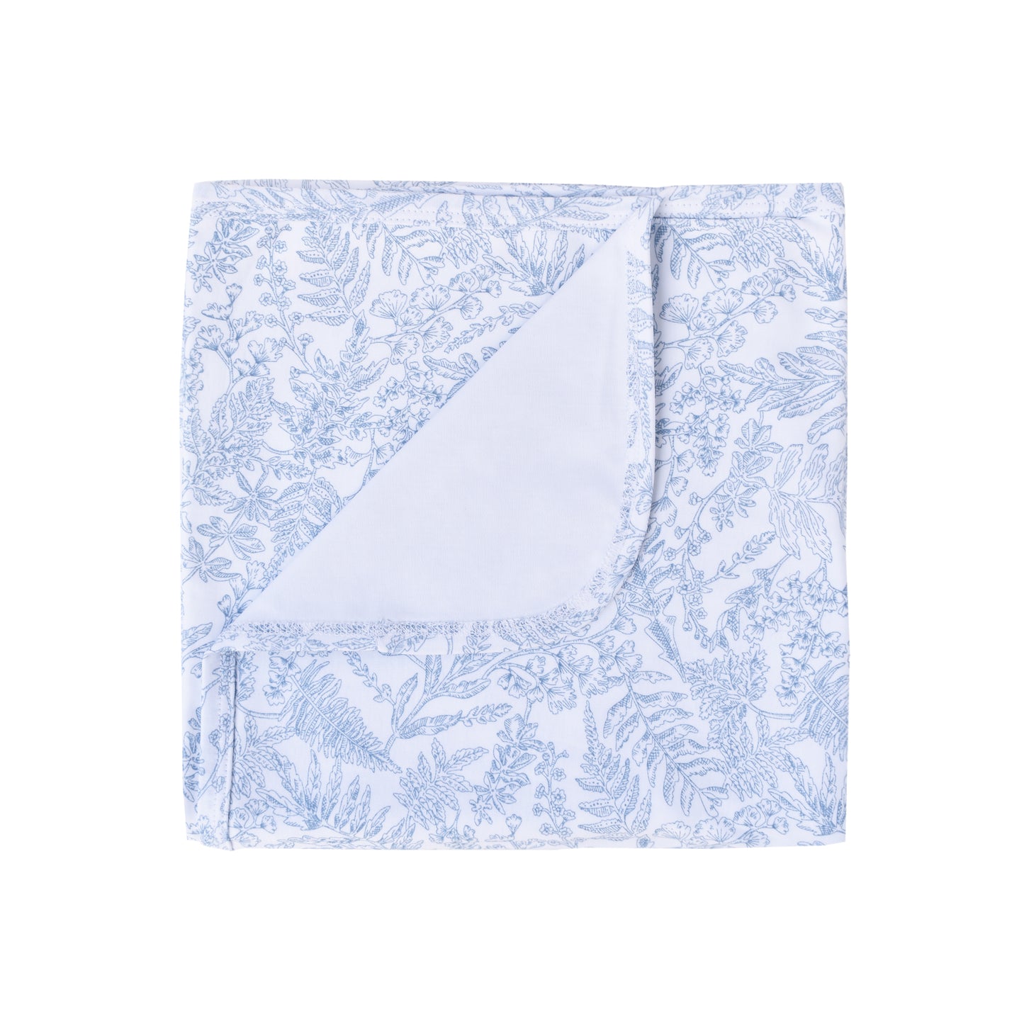 Manta 80*8 flores azul francia