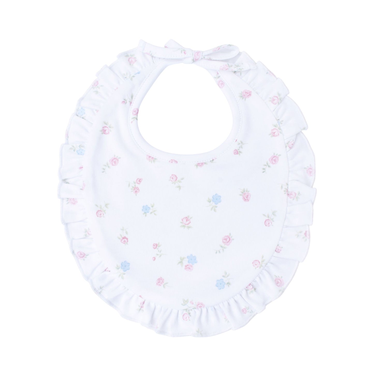 Babero Con Bobo Flores Azul y Rosa