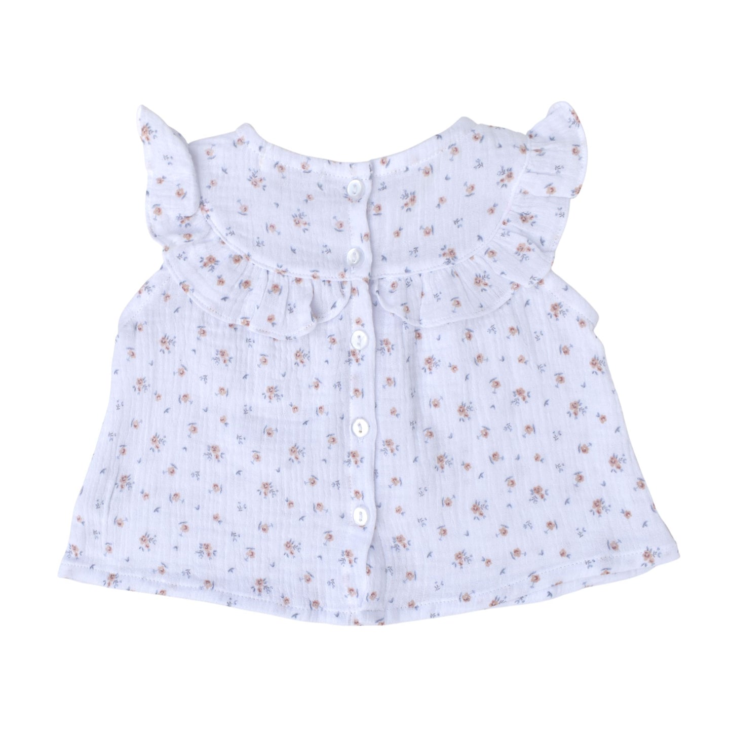 Warmi Blusa Celeste Muselina Flores Mini Print