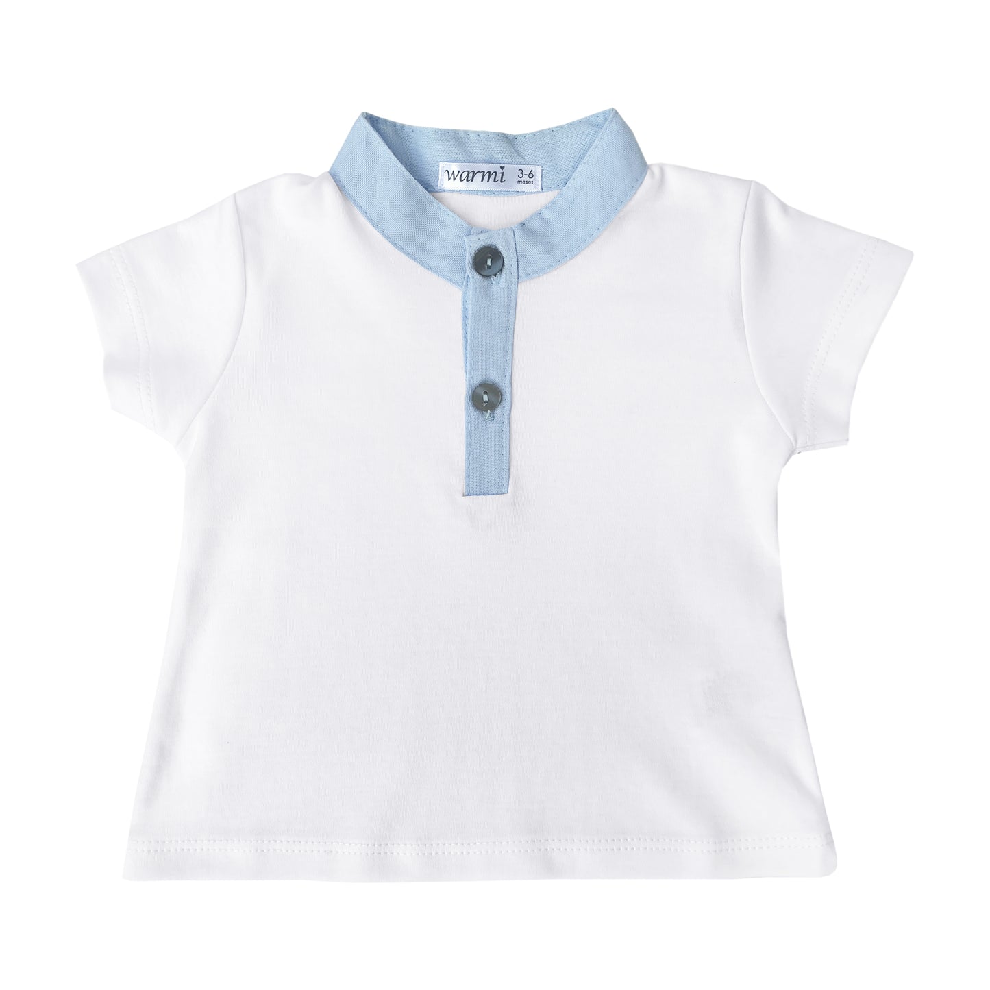 WARMI POLERA MAO DETALLE LINO CELESTE