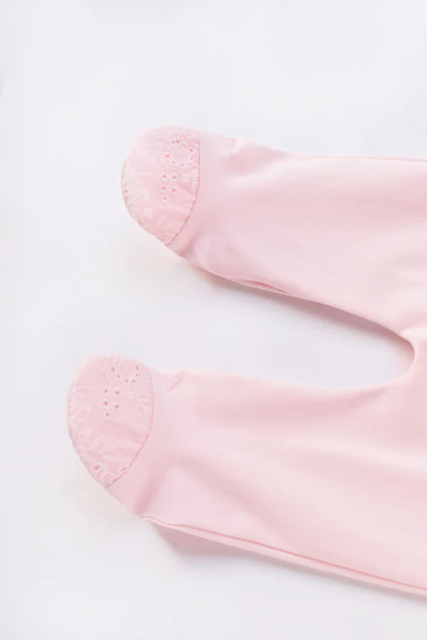 Warmi Enterito Blanca Tira Bordada Rosa