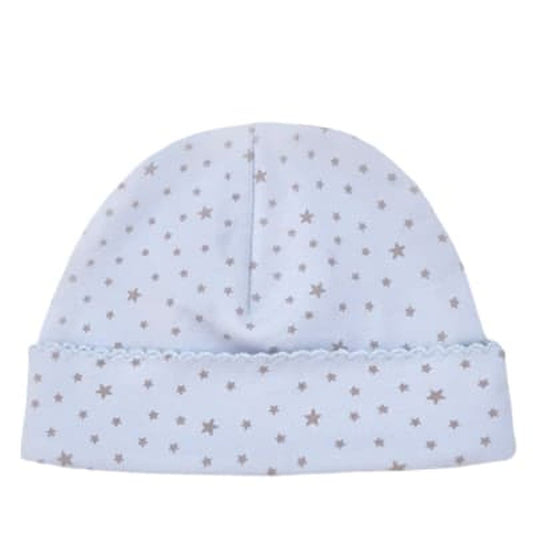 Warmi Gorro Picueta Celeste Estrellas Beige