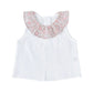 Blusa cata con cubrepañal flores rosa
