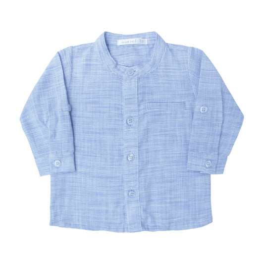 Camisa Cesar Ml Listado Azul Francia