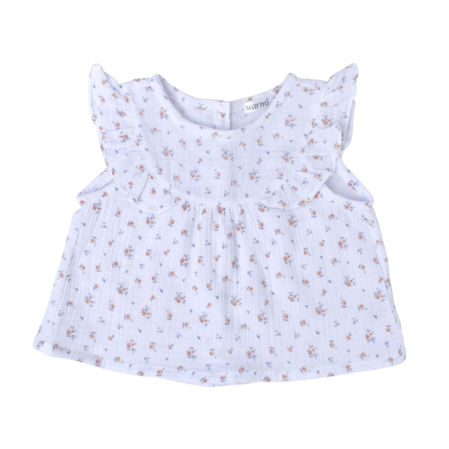 Warmi Blusa Celeste Muselina Flores Mini Print