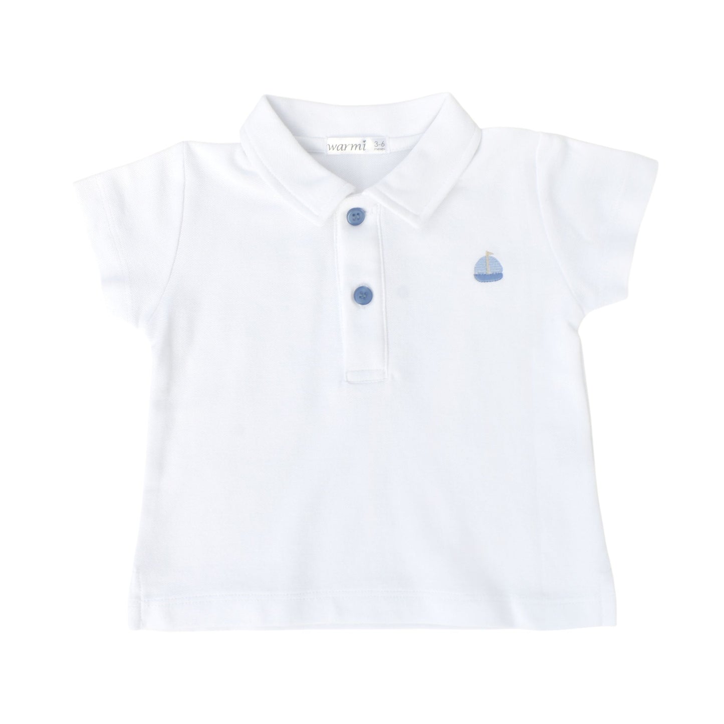 Polera Santiago Pique Blanco Bordado Barquito