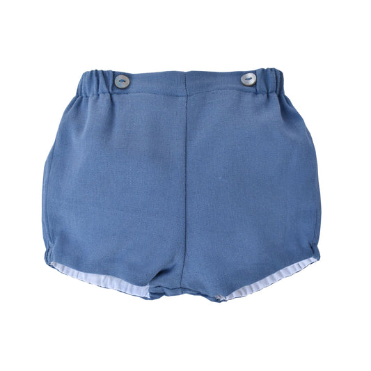 Short dante lino azul francia