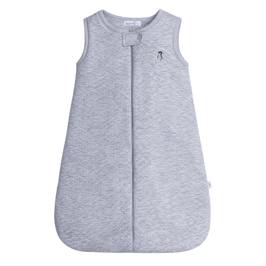 Warmi Saquito Acolchado Gris Bordado Pingüino