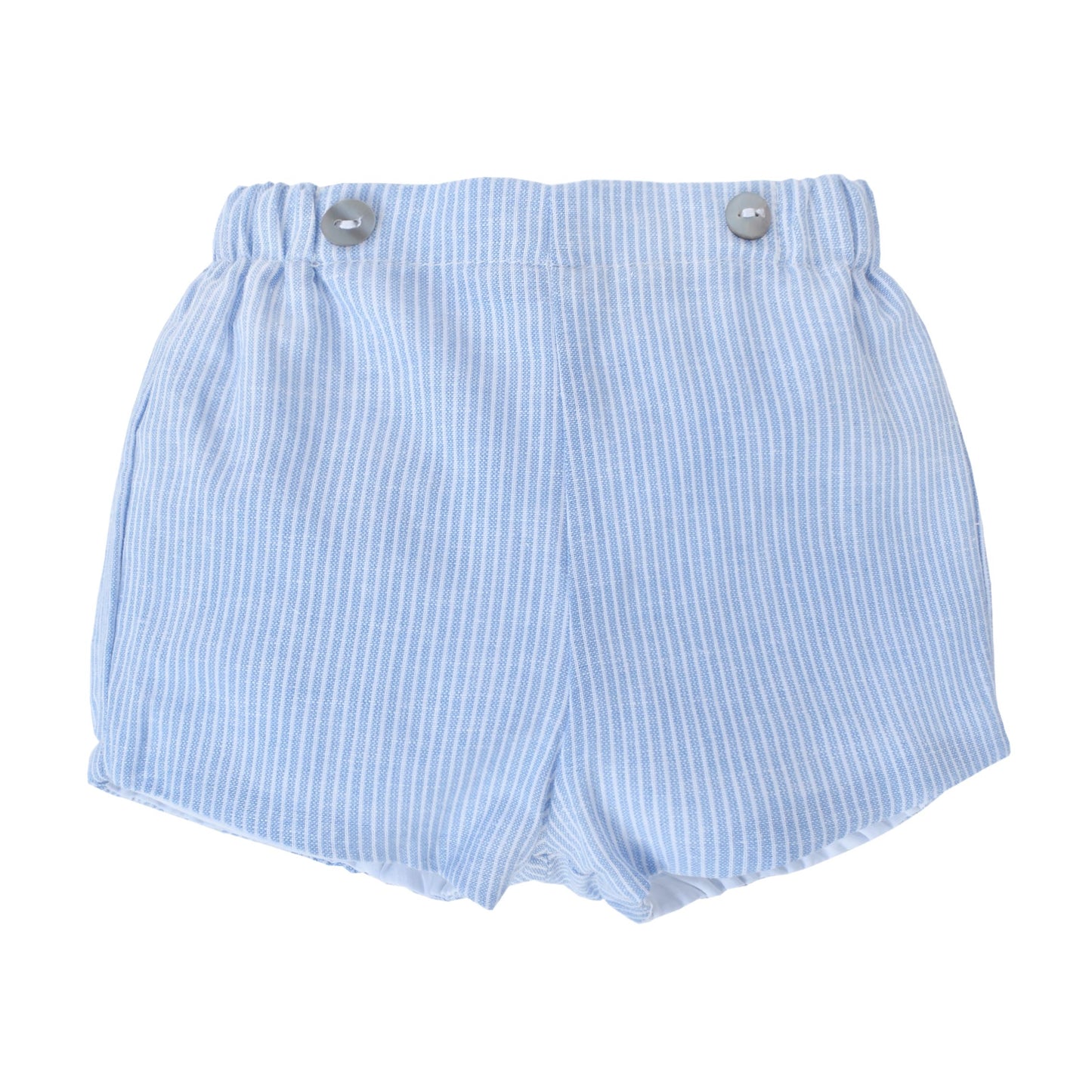 Short dante lino listado celeste